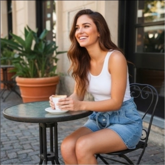 SO Paperbag Hi Waist Mom Shorts, Medium Wash, J17, NWT✔️ - Picture 10 of 13